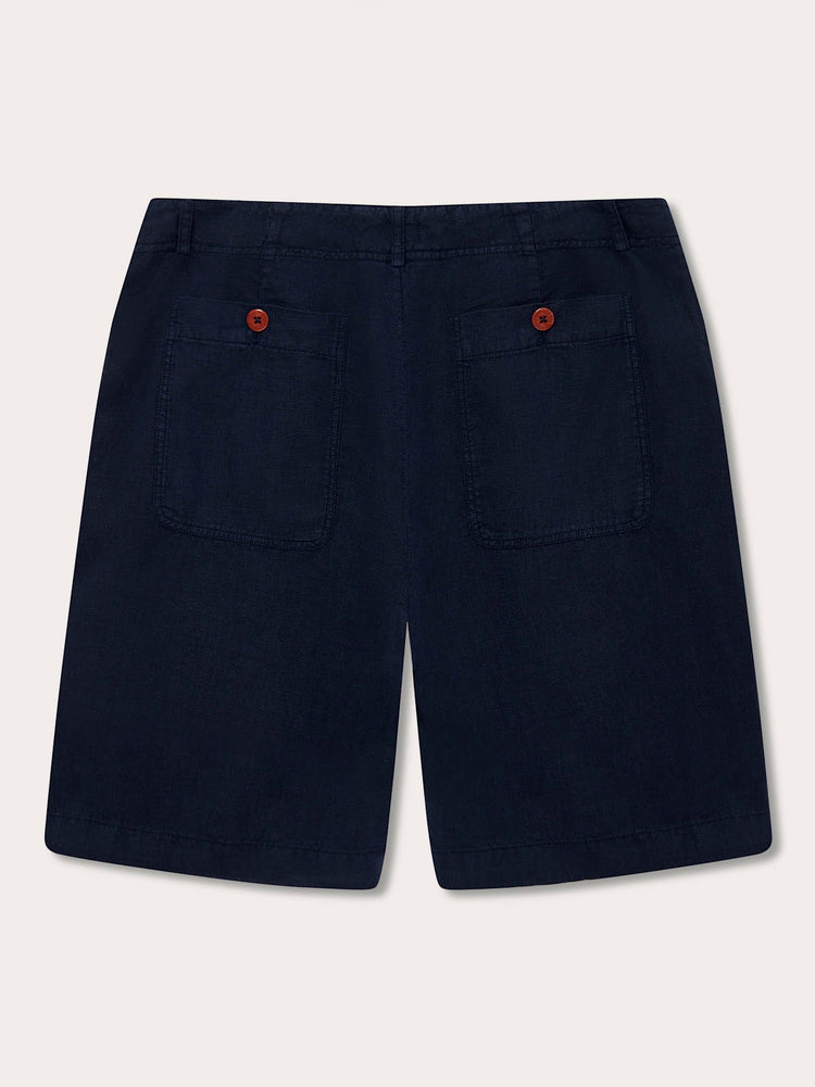 Men’s Navy-Blue Burrow Linen Short