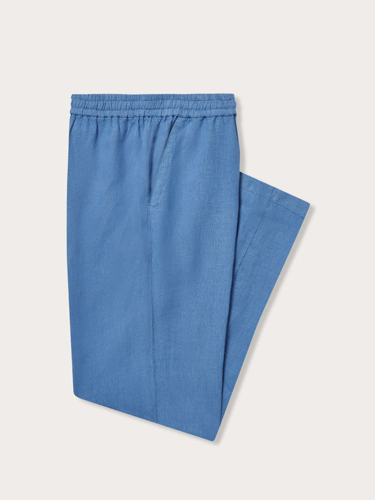 Men's Deep Blue Eleuthera Linen Trousers