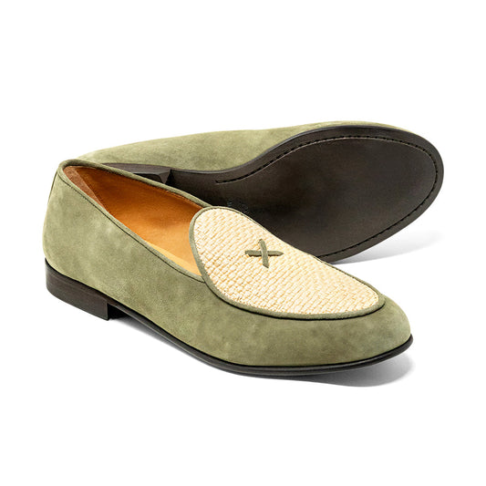 Men’s Olive Raffia Milano Loafer