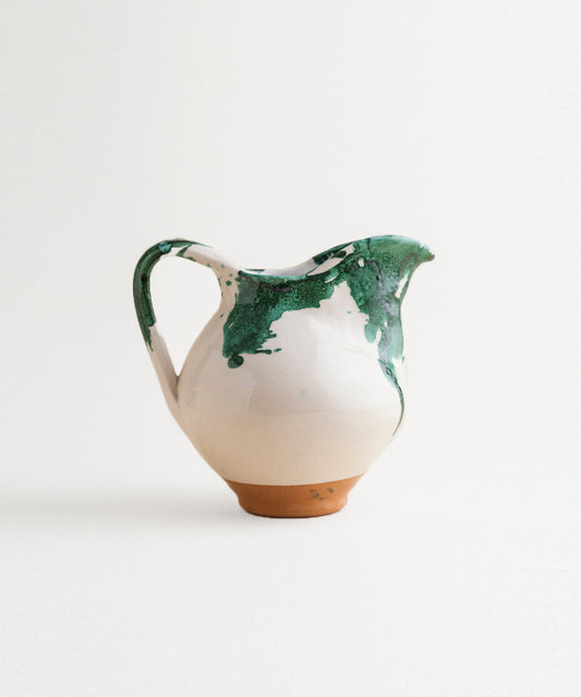 Green Splatterware Pitcher
