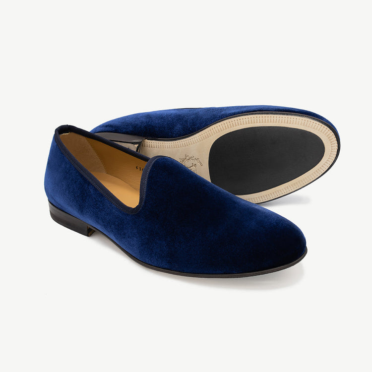 Men’s Navy Velvet Slipper II