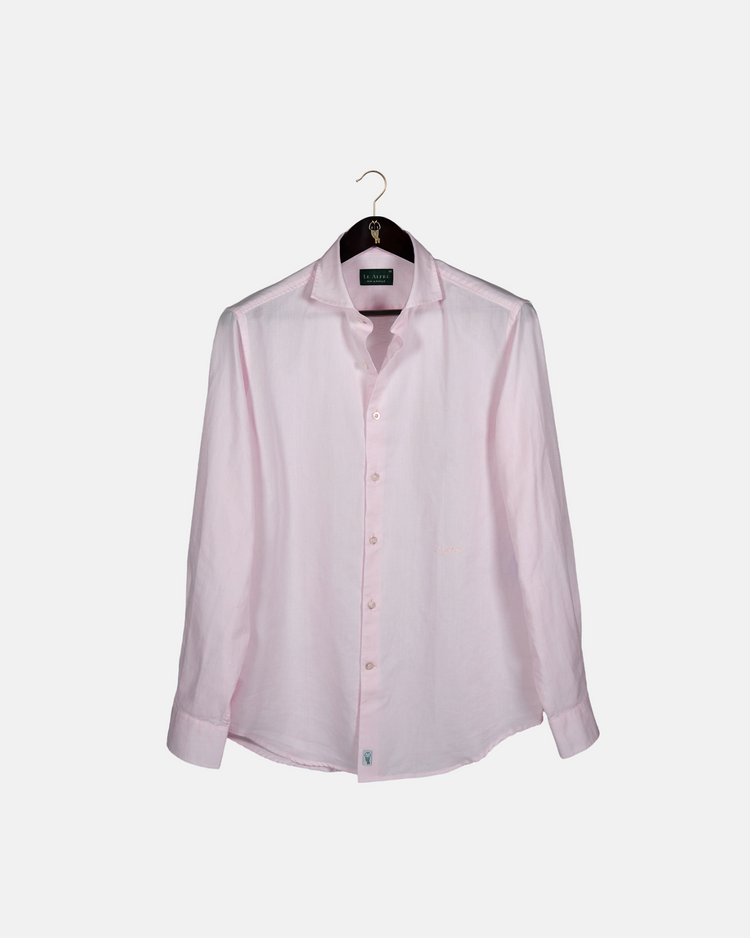 Classic Pink Linen-Blend Shirt