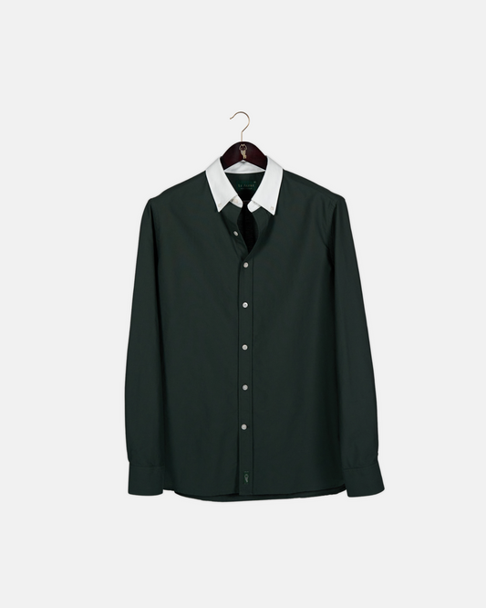 ‘Le Original’ Hunter Green Contrast Oxford Shirt