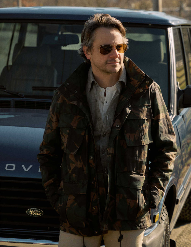 Waxed Cotton Field Jacket in British Woodlands Camo