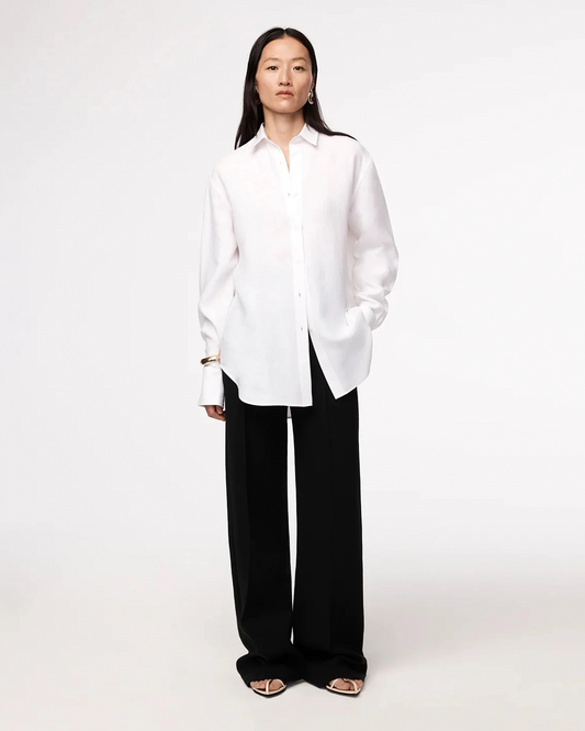 Linen Oversized Men’s Shirt in White