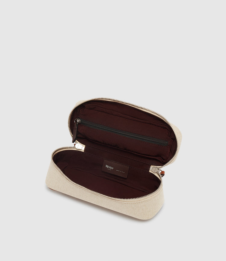One Day Toiletry Bag in Natural Linen