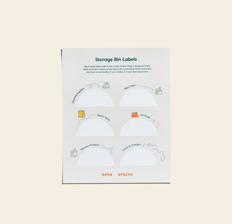 Storage Bin Labels