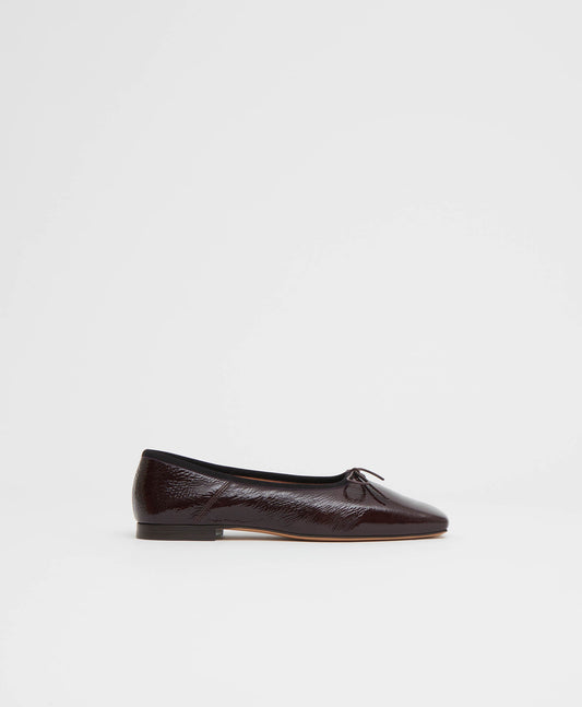 Square Toe Ballerina - Aubergine Naplak