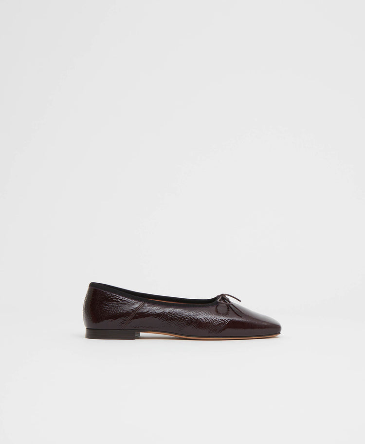 Square Toe Ballerina - Aubergine Naplak