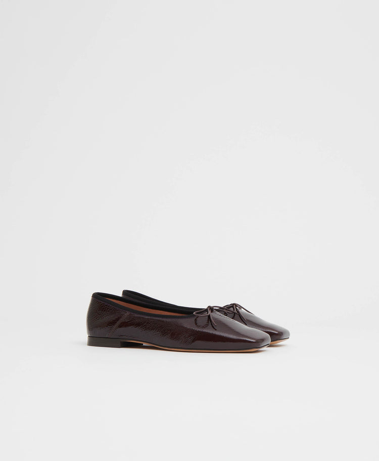 Square Toe Ballerina - Aubergine Naplak