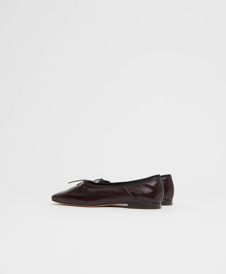 Square Toe Ballerina - Aubergine Naplak