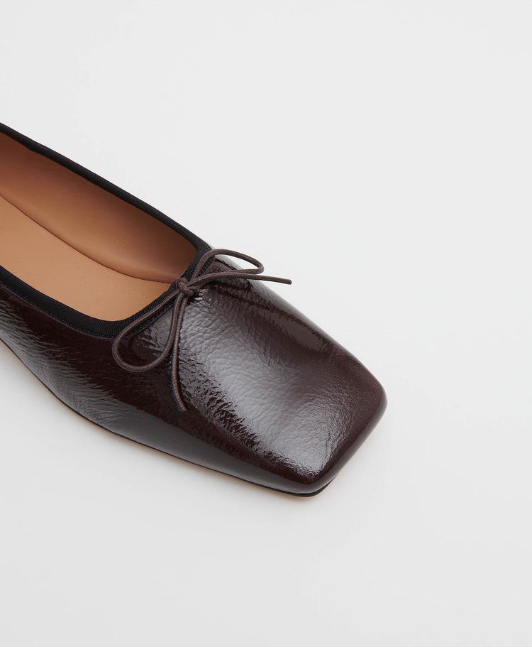 Square Toe Ballerina - Aubergine Naplak