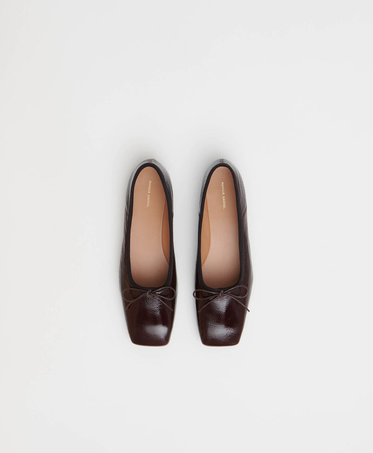 Square Toe Ballerina - Aubergine Naplak