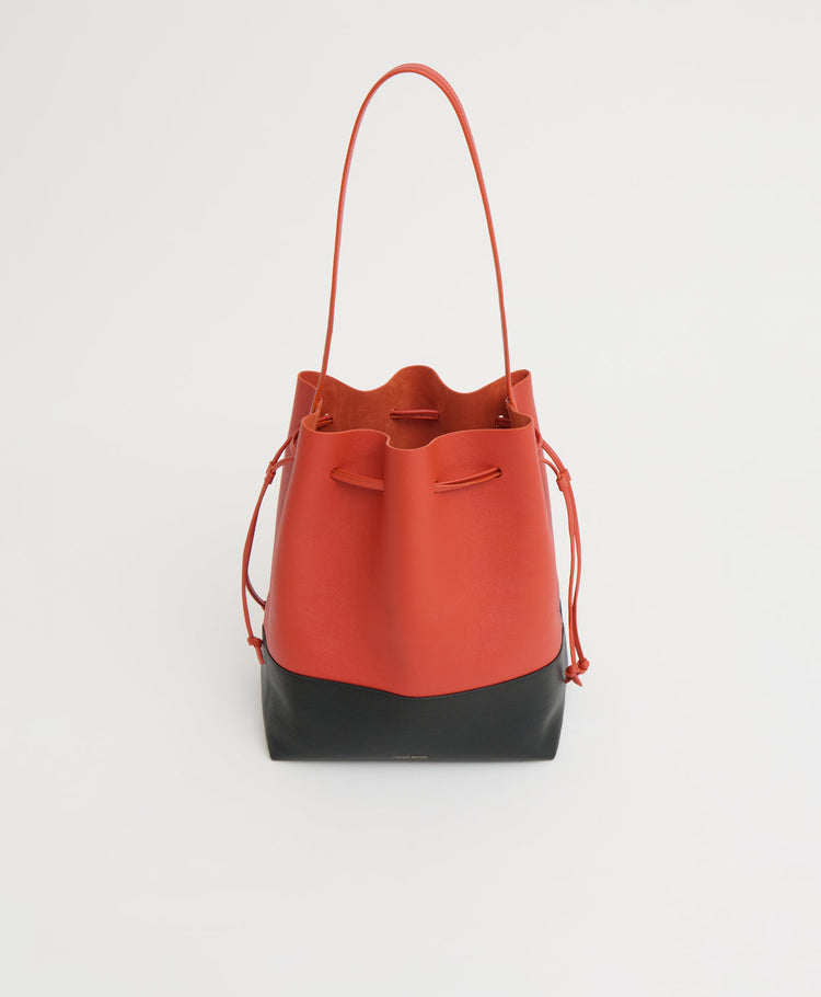 Drawstring Cabas in Pomodoro/Black