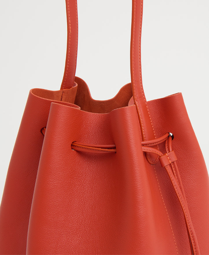 Drawstring Cabas in Pomodoro/Black