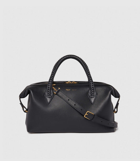 Small Perriand City Bag in Black Calfskin