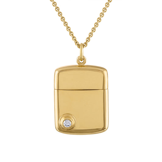 JJ Memento 18k Gold Pendant with Solitaire Diamond
