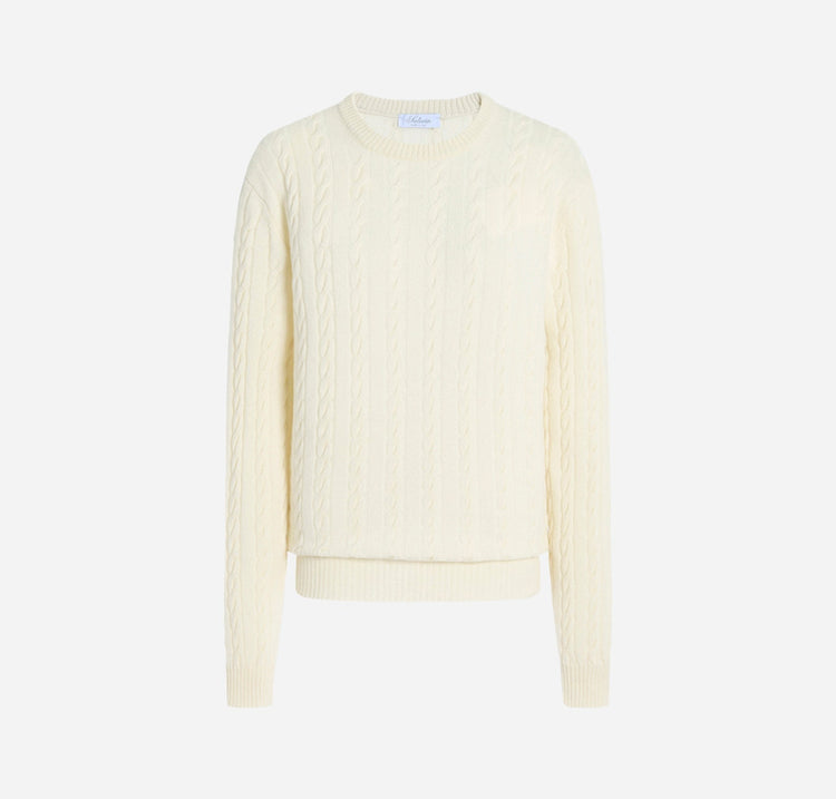 Raymond Cable-Knit Cashmere Sweater in Ivory