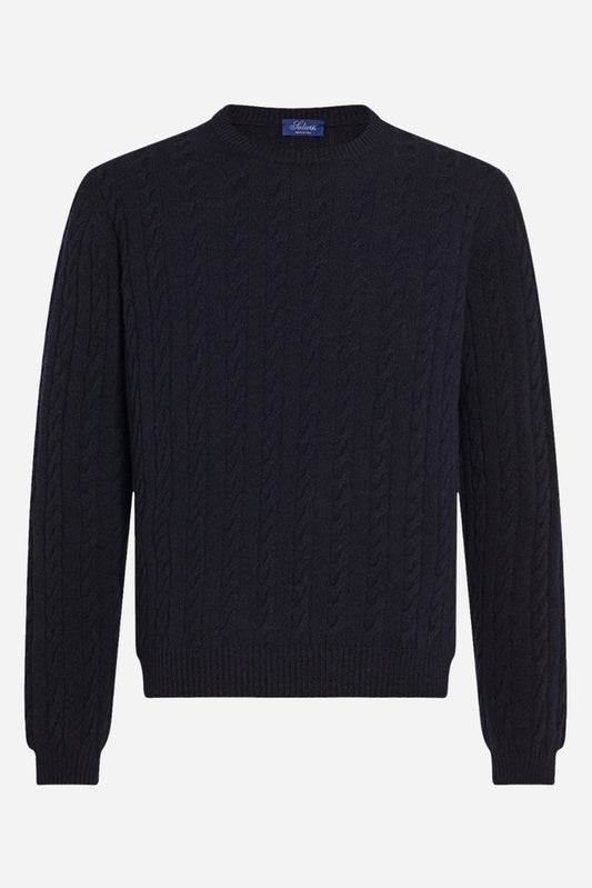 Raymond Cable-Knit Cashmere Sweater in Navy