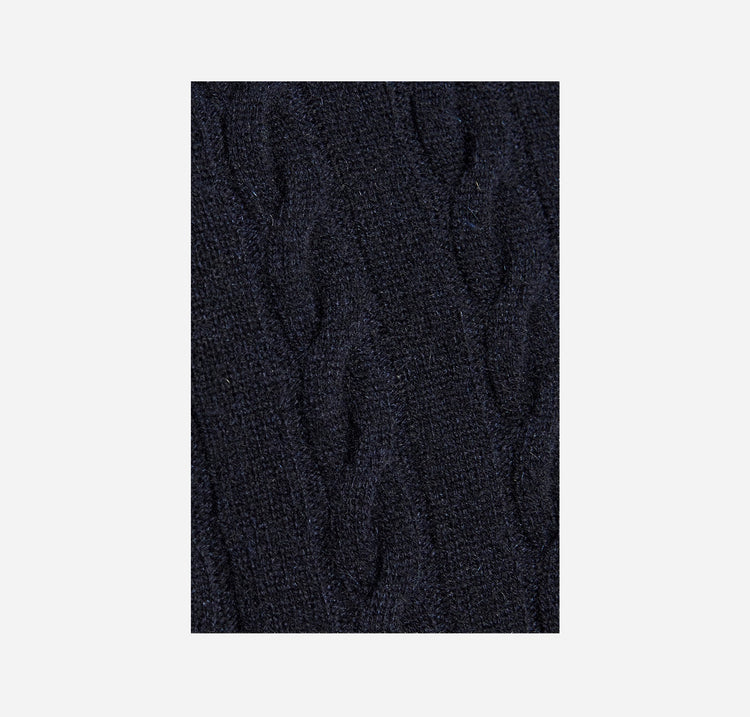 Raymond Cable-Knit Cashmere Sweater in Navy