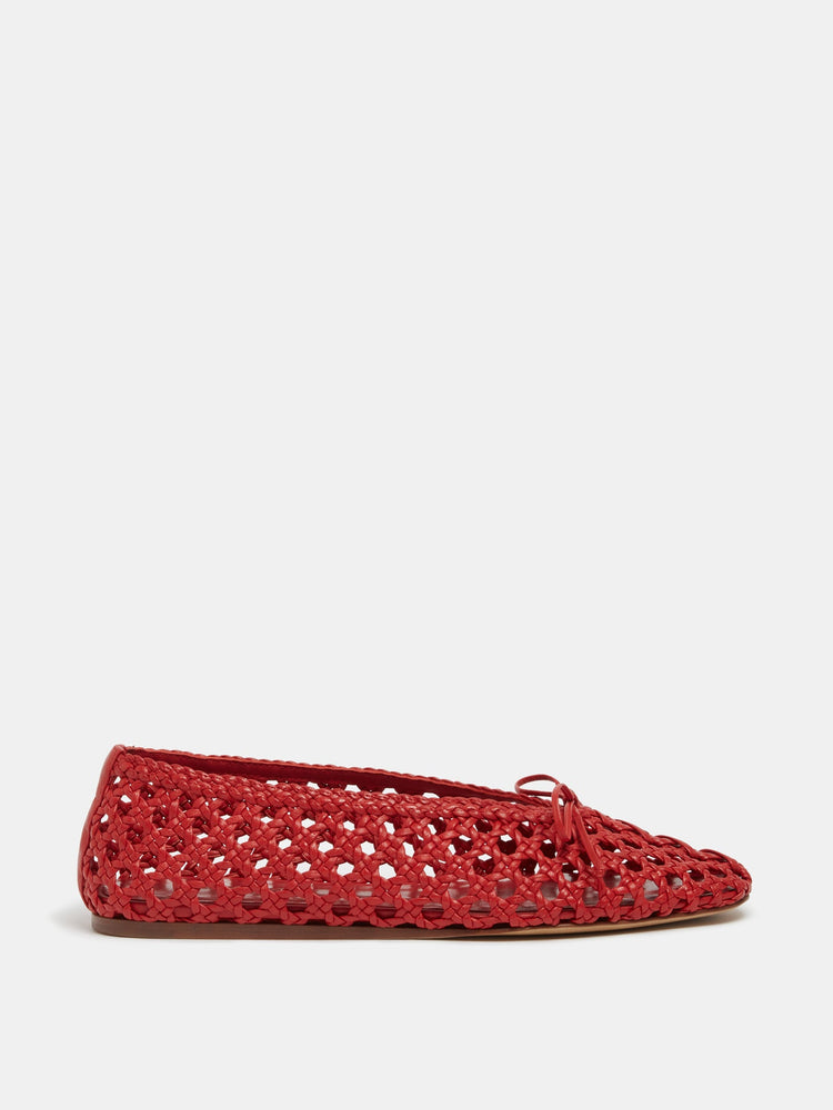 Regency Slipper / Crimson Woven Leather