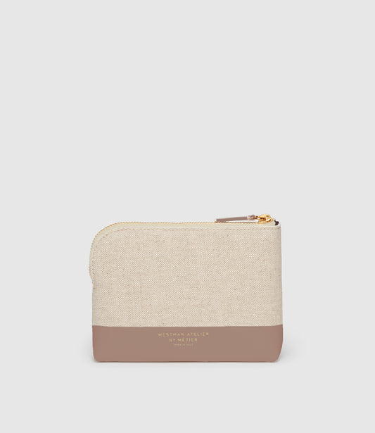 Petite Makeup Pouch in Natural Linen