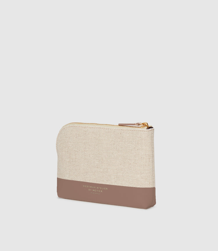 Petite Makeup Pouch in Natural Linen