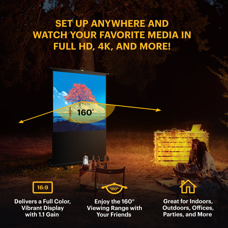 Instant Cinema 100” Pull Up Projection Screen
