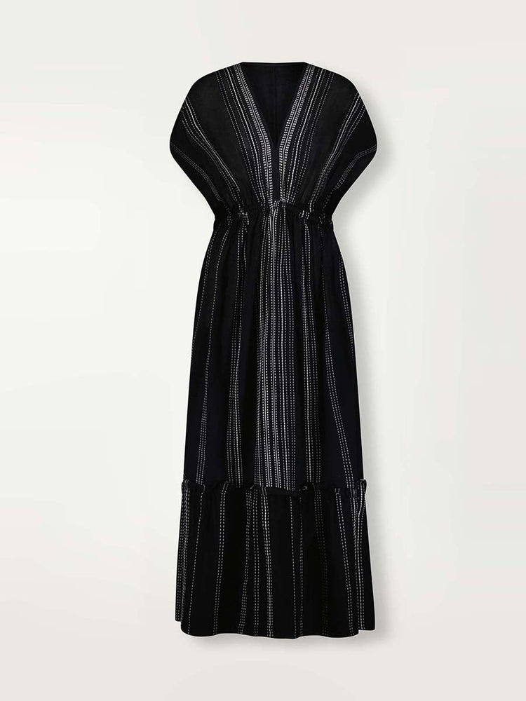 Leila Plunge Dress in Leliti Black