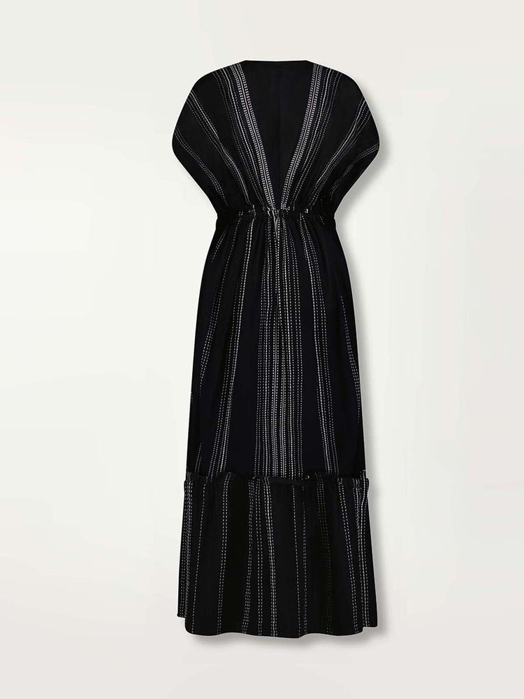 Leila Plunge Dress in Leliti Black