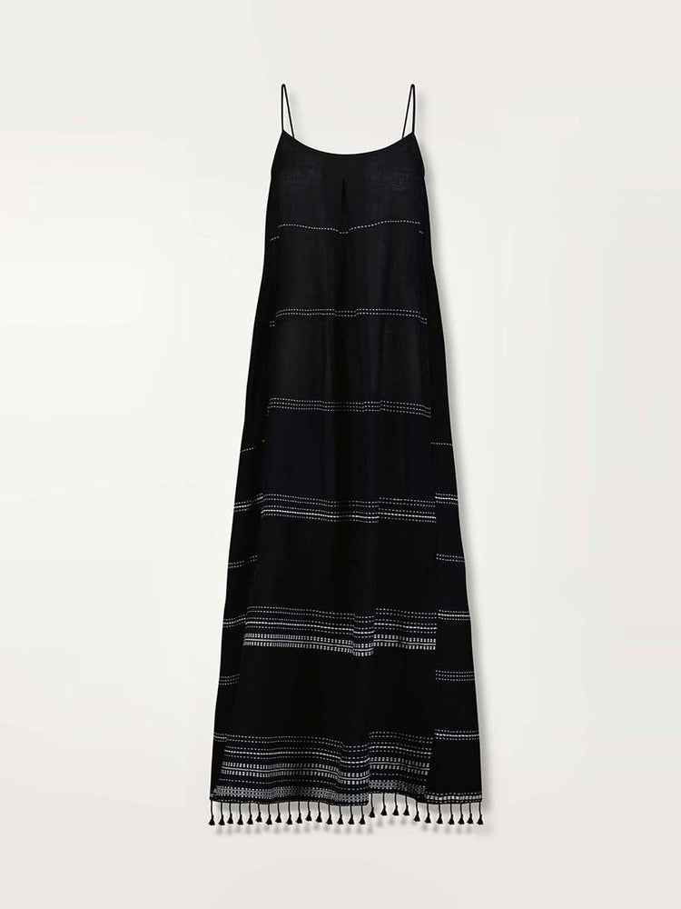 Nia Slip Dress in Leliti Black