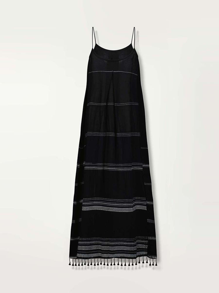 Nia Slip Dress in Leliti Black