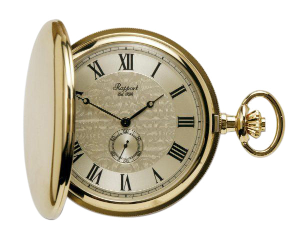 Quartz Full Hunter Pocket Watch in Gold