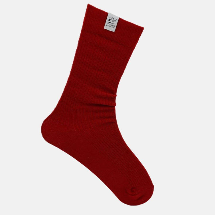 Ribbed Loop Sock - Red
