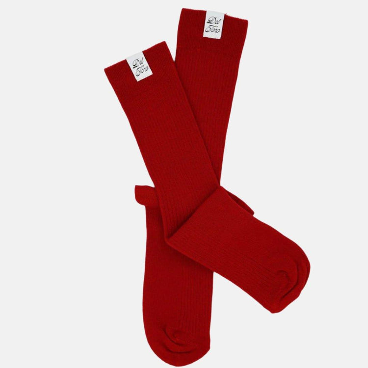 Ribbed Loop Sock - Red