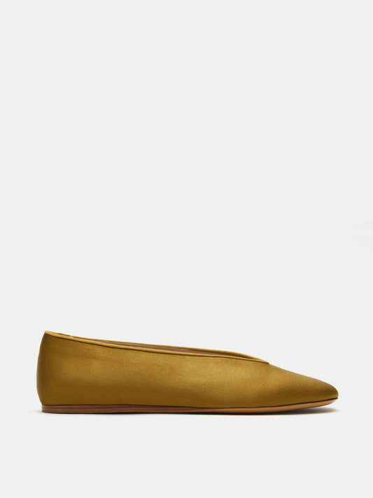 Regency Slipper in Green Satin