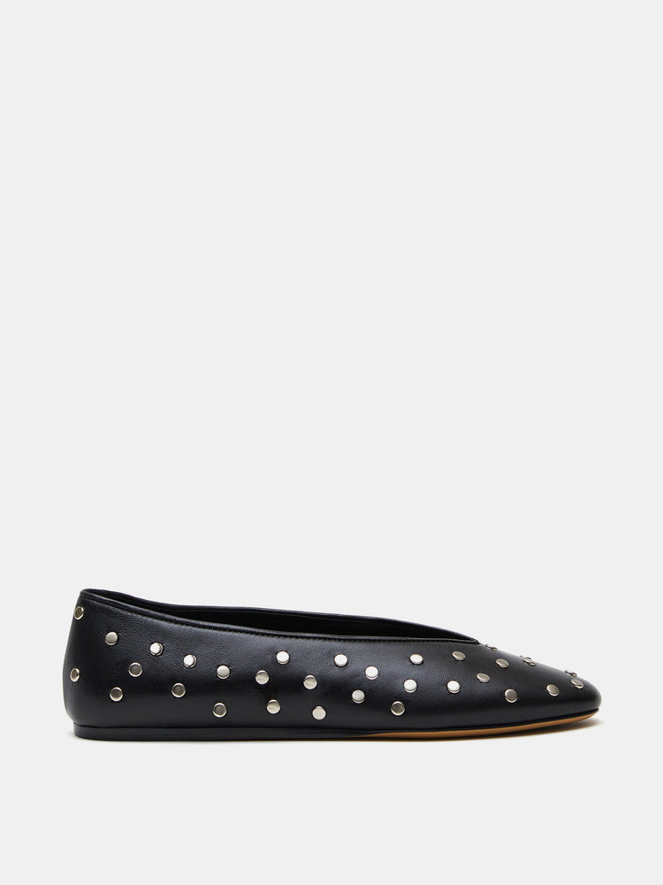 Studded Regency Slipper / Black Leather