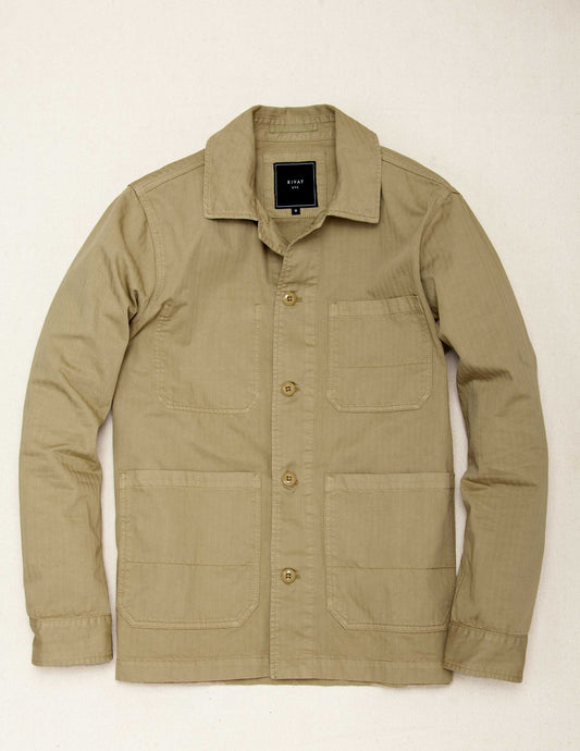 Garment Dyed Chore Jacket in Khaki