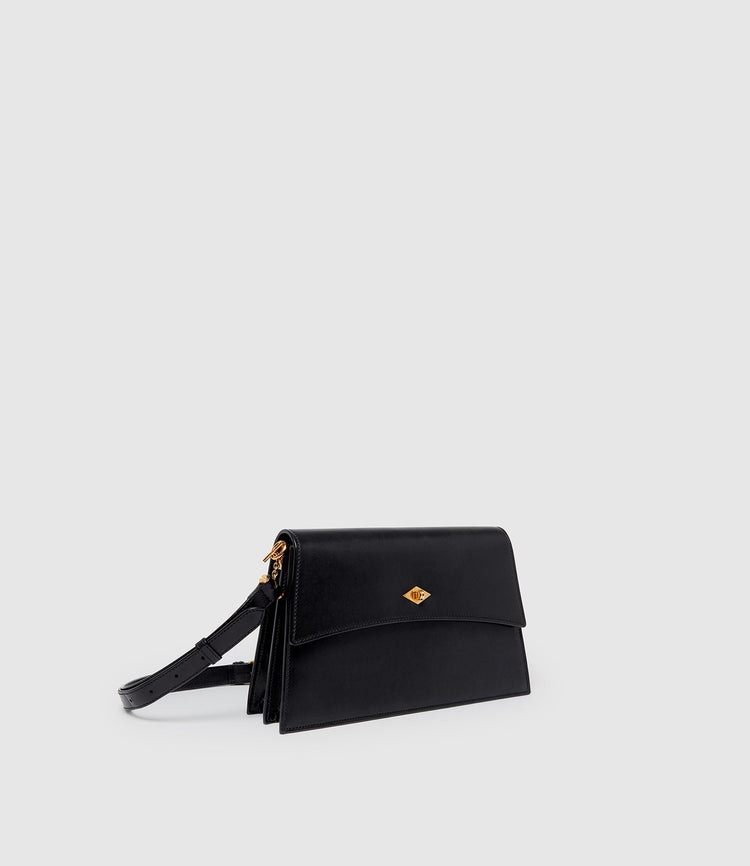 Roma Handbag in Black Calfskin