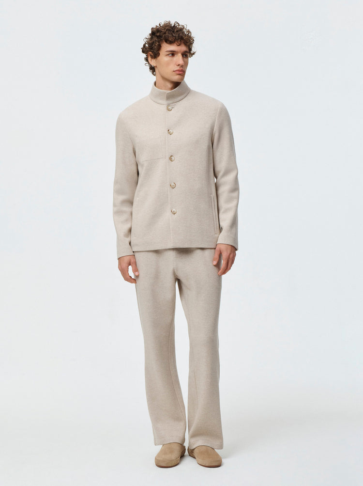 Cashmere Wool Stand Collar Jacket