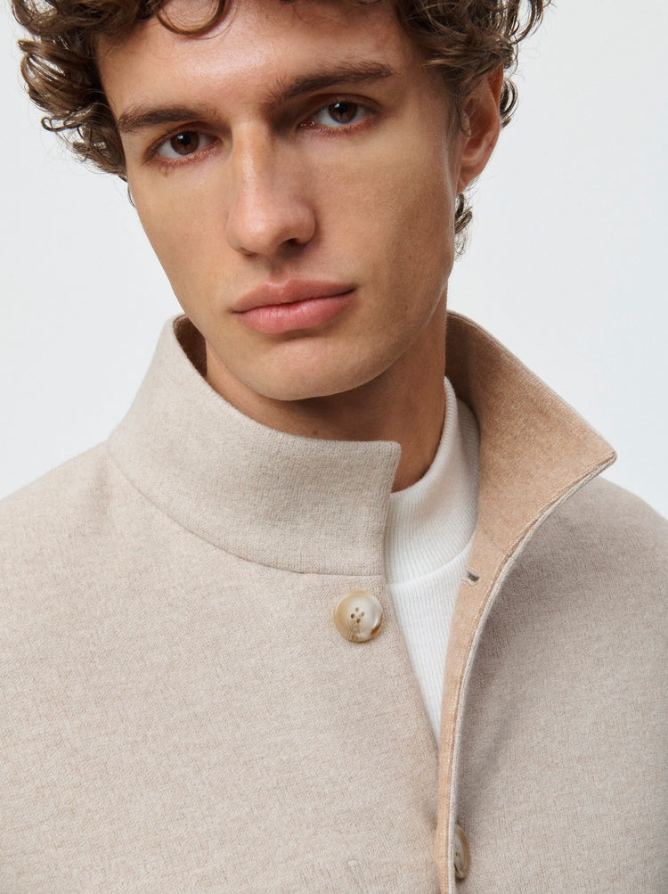 Cashmere Wool Stand Collar Jacket