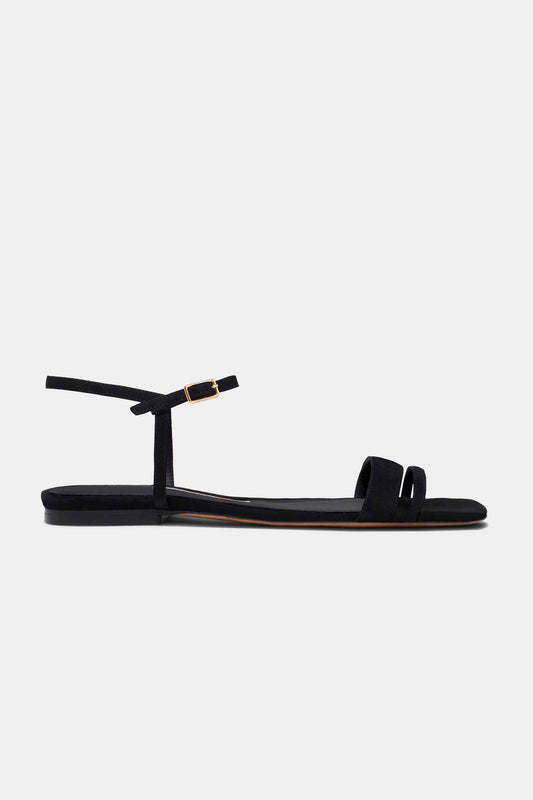 Simple Flat in Black Suede