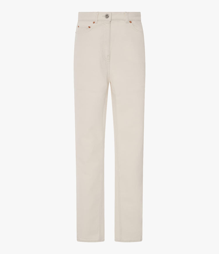 Slim Denim Pant in Ecru