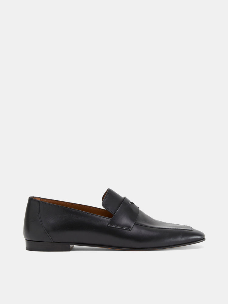 Soft Loafer in Black Placket Leather