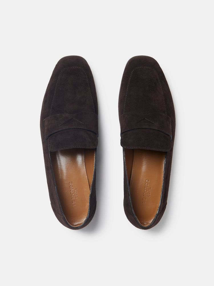 Soft Loafer in Chocolate Placket Suede