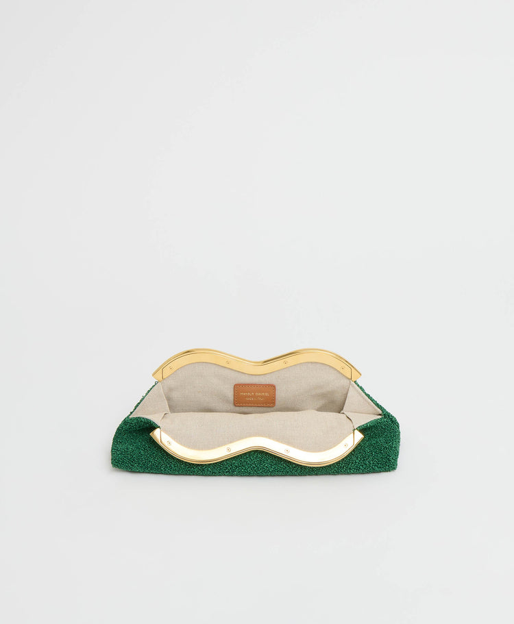 Baci Clutch - Leaf Textured Raffia