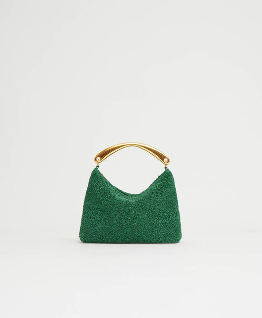 Metal Handle Hera - Leaf Textured Raffia