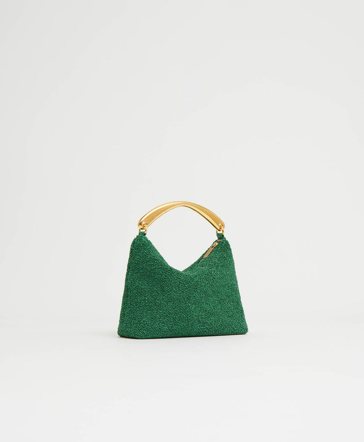 Metal Handle Hera - Leaf Textured Raffia