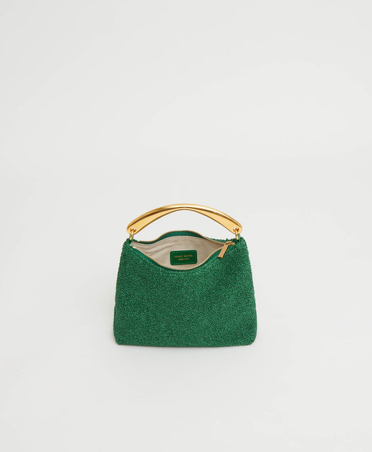 Metal Handle Hera - Leaf Textured Raffia