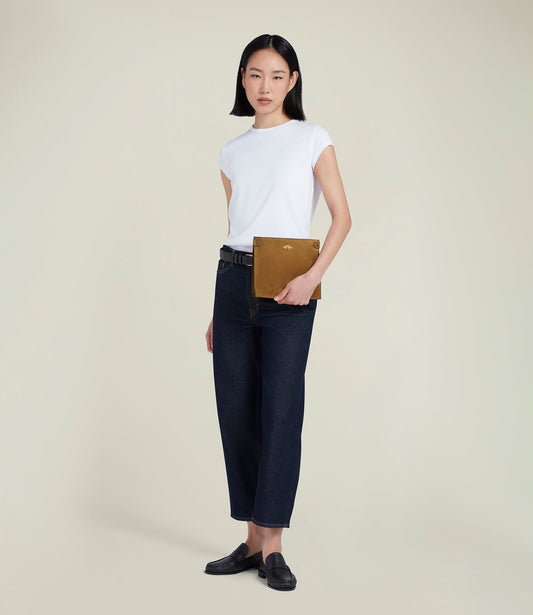 Stowaway Crossbody Bag in Suede Marrakech